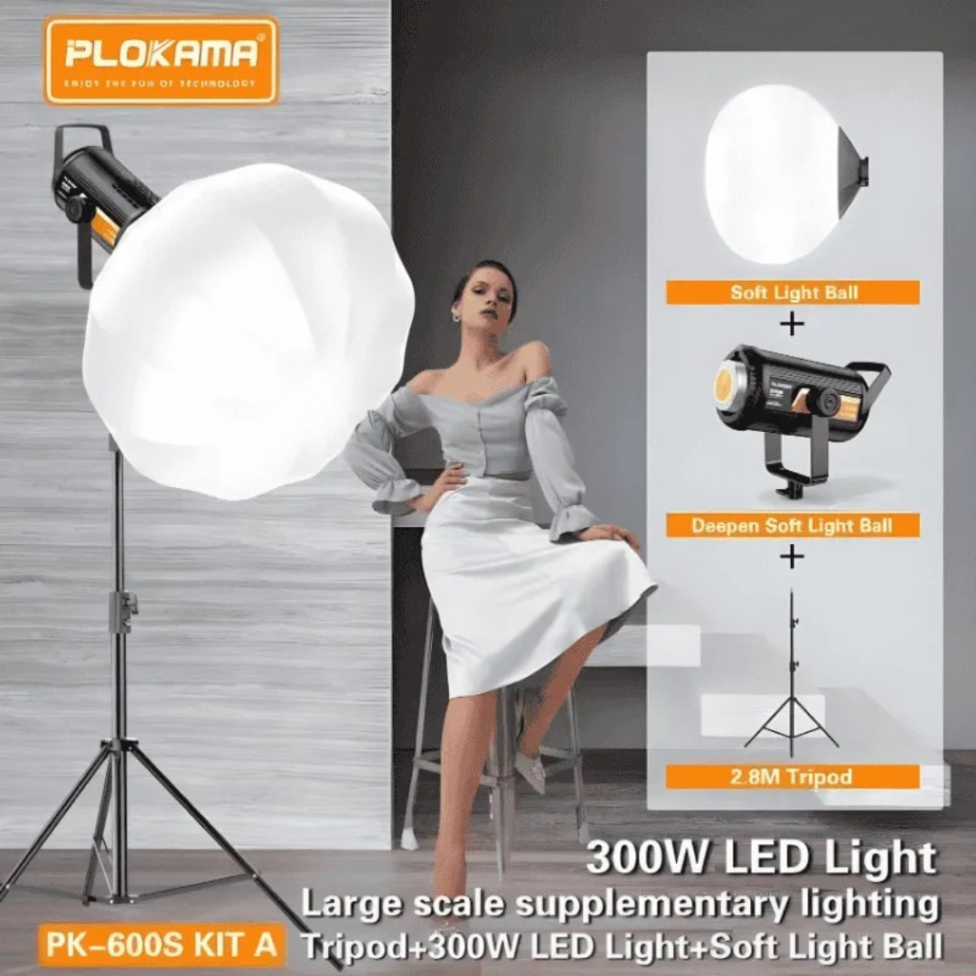 Plokama Professional 300W LED Softbox Lighting Kit