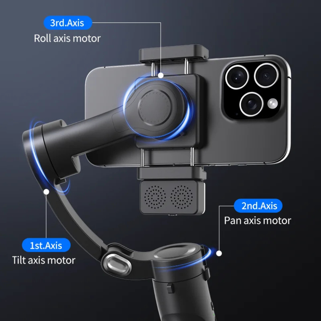 Smartphone Gimbal Stabilizer 3-Axis Tracking with Gesture Control