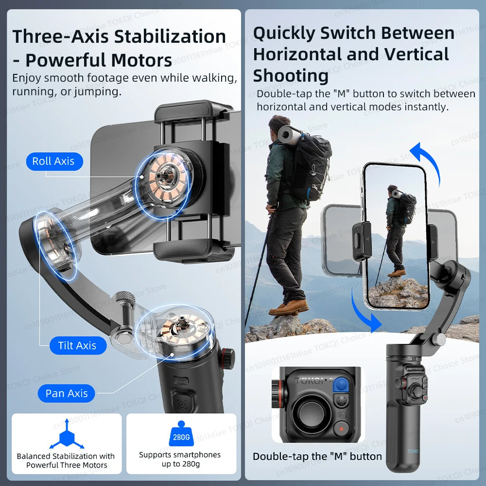 TOKQI-M02-Handheld Smartphone Gimbal Stabilizer