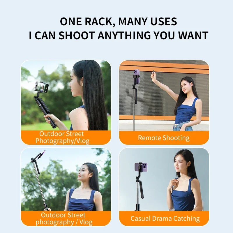 6 in 1 Selfie Stick Tripod with Bluetooth Remote