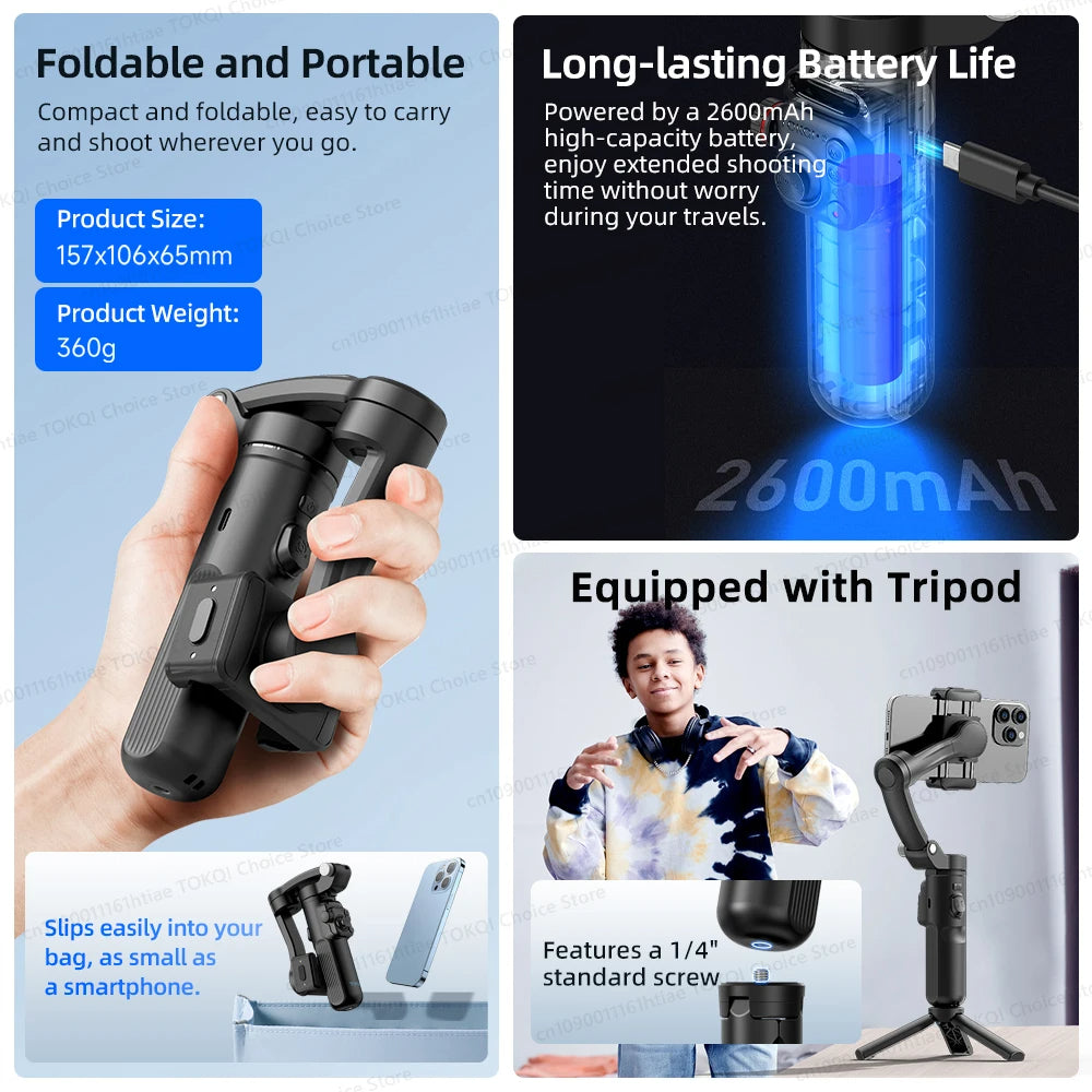 TOKQI-M02-Handheld Smartphone Gimbal Stabilizer