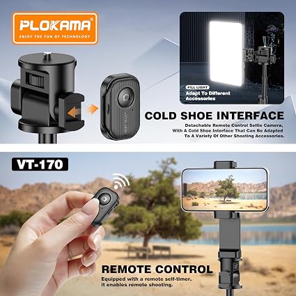 Selfie Stick Tripod Stand with Bluetooth Remote