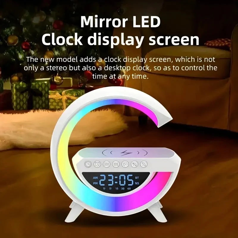 RGB G-Lamp Bluetooth Speaker | Clock | Fast Wireless Charging