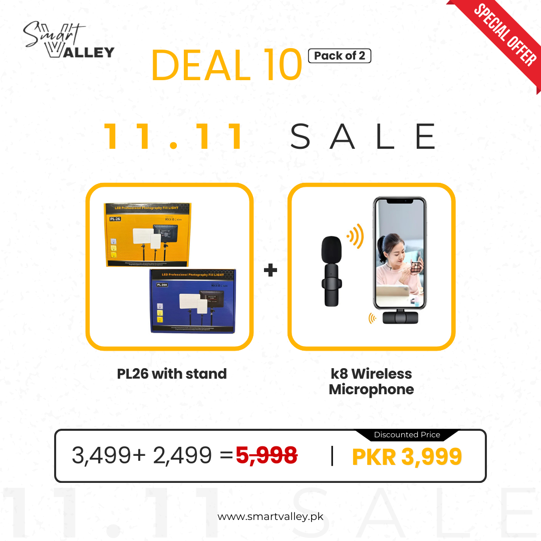 Deal 10 (PL 26 With stand +k8 Wireless Microphone)