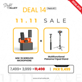 Deal 14 (MW-16 WIRELESS MICROPHONE+Multifunctional Plokama Tripod Stand)