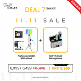 Deal 7 (Professional LED Photography Lights - 36CM with stand+MW-15 WIRELESS MICROPHONE)