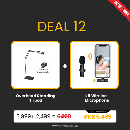 Deal 12 (Overhead Standing Tripod+k8 Wireless Microphone)