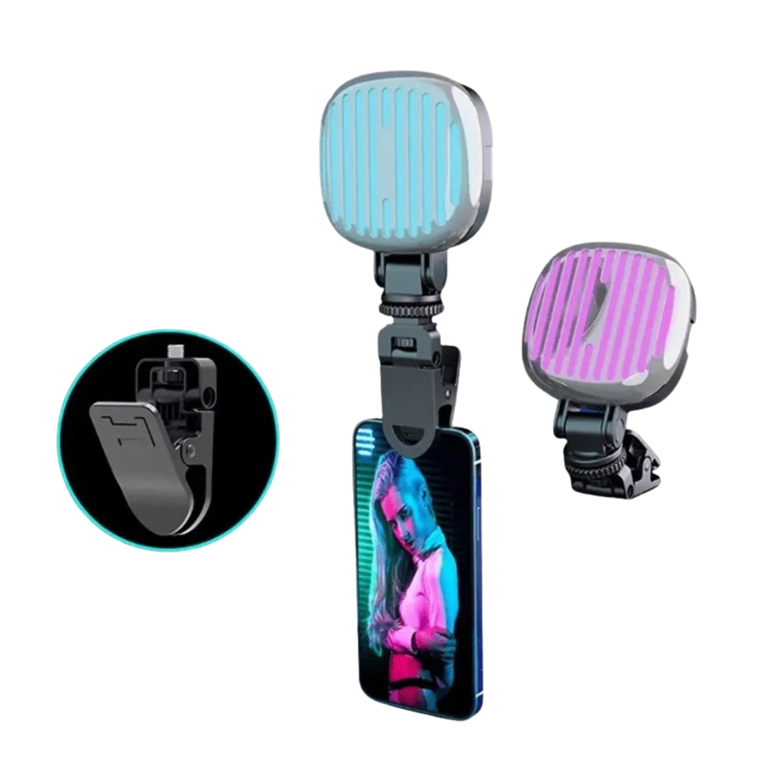 RGB Rechargeable Camera & Mobile LED Light with Clip