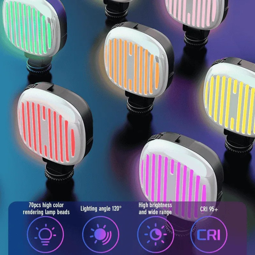 RGB Rechargeable Camera & Mobile LED Light with Clip