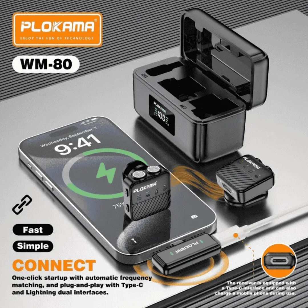PLOKAMA WM-80 Wireless Lavalier Microphone