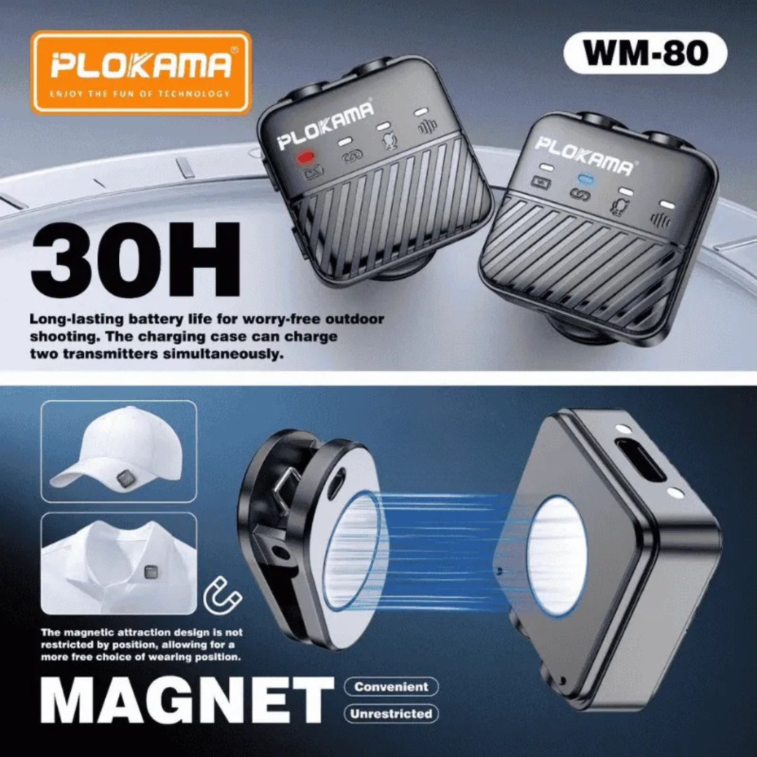 PLOKAMA WM-80 Wireless Lavalier Microphone