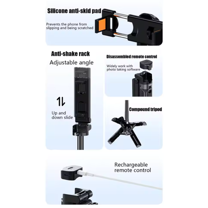 Handle Tripod Selfie Stick  With Wireless Remote