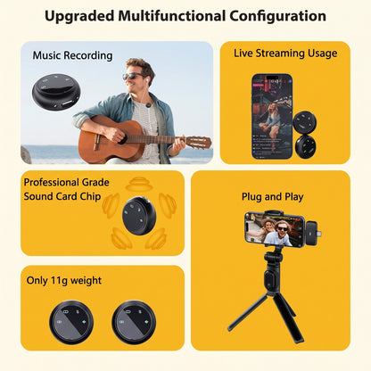 Collar Clip Button  Microphone
