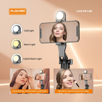 Selfie Stick Tripod with Remote Control & LED Light