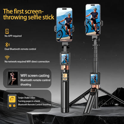 9in1 Selfie Stick with Mobile Phone Screen Projection