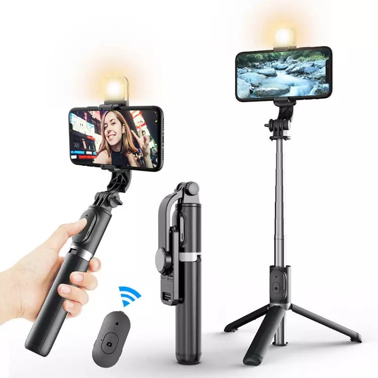 4 in 1 Selfie Stick + Tripod Stand with Light and Wireless Remote